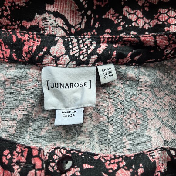 JUNAROSE Pink & Black Patterned  Top 24 - Picture 5 of 7